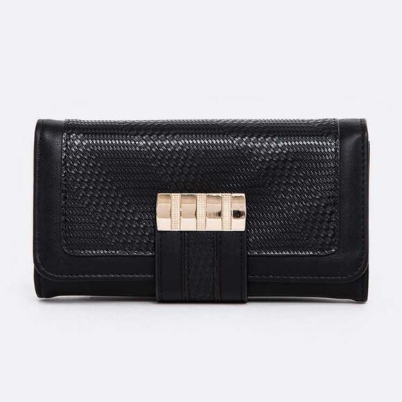 Texture Fashion Long Wallet - BLACK - Picture 1 of 1